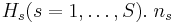 \,H_s(s=1,\ldots,S).\; n_s