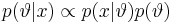 p(\vartheta|x) \propto p(x|\vartheta)p(\vartheta)