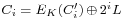 \scriptstyle C_i \;=\; E_K(C'_i) \,\oplus\, 2^i L