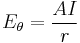 E_\theta= {AI \over r}