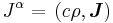 J^{\alpha}  = \,  (c \rho, \boldsymbol{J} ) \,