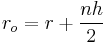  r_o = r %2B \frac{nh}{2}