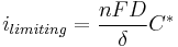 i_{limiting} = \frac {nFD} {\delta} C^*