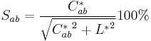 S_{ab}=\frac{C^*_{ab}}{\sqrt{{C^*_{ab} }^2%2B{L^*}^2}} 100�% 