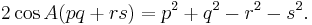 2\cos A (pq %2B rs) = p^2 %2B q^2 - r^2 - s^2. \,