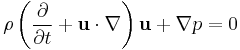 
\rho\left(
\frac{\partial}{\partial t}%2B{\bold u}\cdot\nabla
\right){\bold u}%2B\nabla p=0
