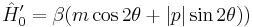 \hat{H}'_0= \beta (m \cos 2\theta %2B |p| \sin 2\theta))