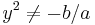  y^2\ne -b/a 