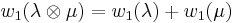 w_1(\lambda \otimes \mu) = w_1(\lambda) %2B w_1(\mu)