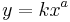 y = kx^{a} \,\!