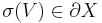 \sigma(V)\in\partial X