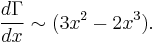 \frac{d\Gamma}{dx} \sim (3x^2-2x^3).