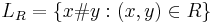 L_{R} = \{ x\# y:(x,y)\in R\}