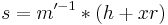 s = m'^{-1} * (h %2B xr)