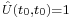 \scriptstyle{\hat{U}(t_0,t_0) = 1}