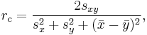 r_c = \frac{2 s_{xy}}{s_x^2 %2B s_y^2 %2B (\bar{x} - \bar{y})^2},