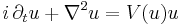 i\,\partial_tu %2B \nabla^2 u= V(u)u