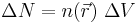 \Delta N = n(\vec{r}) \ \Delta V 