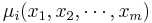 \mu_i(x_1,x_2,\cdots , x_m)