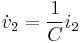 \dot{v}_2 = {1 \over C} i_2 