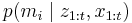 p(m_i\mid z_{1:t}, x_{1:t})