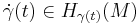 \dot\gamma(t)\in H_{\gamma(t)}(M)