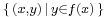 \scriptstyle \{\,(x,y)\, \mid\, y \in f(x) \,\}