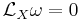 \mathcal{L}_X\omega=0