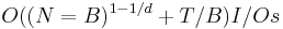 \, O((N=B)^{1-1/d} %2B T / B) I/Os