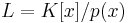 L= K[x]/p(x)