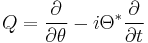 Q=\frac{\partial}{\partial \theta}-i\Theta^*\frac{\partial}{\partial t}