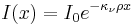 I(x) = I_0 e^{-\kappa_\nu \rho x}