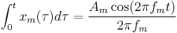 \int_{0}^{t}x_m(\tau)d \tau = \frac{A_m \cos (2 \pi f_m t)}{2 \pi f_m}\,