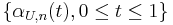 \{\alpha_{U,n}(t), 0\leq t\leq 1\}