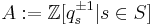 A:=\mathbb{Z}[q_s^{\pm 1} | s\in S]