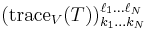 (\operatorname{trace}_{V}(T))_{k_1 \dots k_N }^{\ell_1 \dots \ell_N}