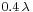 \scriptstyle{0.4\,\lambda}\,\!