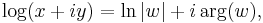 \log(x%2Biy)=\ln|w| %2B i\arg(w), \,