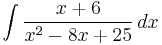 \int {x%2B6 \over x^2-8x%2B25}\,dx