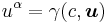 u^\alpha = \gamma(c,\boldsymbol{u}) \,