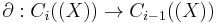 \ \partial�:C_i((X))\to C_{i-1}((X)) 