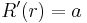 {R^\prime}(r) = a