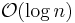 \mathcal{O}(\log n)\,