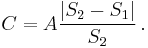  C = A {|S_2 - S_1| \over S_2} \,.