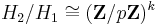 H_2/H_1 \cong ({\mathbf Z}/p{\mathbf Z})^k