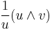 \frac{1}{ u} (  u \wedge  v )