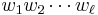 w_1w_2\cdots w_\ell