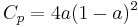 C_p=4a(1-a)^2