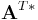 \mathbf{A}^{T*} \,\!