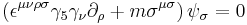  \left ( \epsilon^{\mu \nu \rho \sigma} \gamma_5 \gamma_\nu \partial_\rho %2B m \sigma^{\mu \sigma} \right)\psi_\sigma = 0